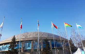 Фоторепортаж с торжественной церемонии поднятия Государственного флага Республики Беларусь на  XXIII зимних Олимпийских играх  в Олимпийской деревне в Пхенчхане