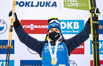 Шведский биатлонист Понсилуома выиграл спринт на чемпионате мира